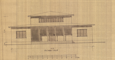teatro cruz roja planta y elevacion